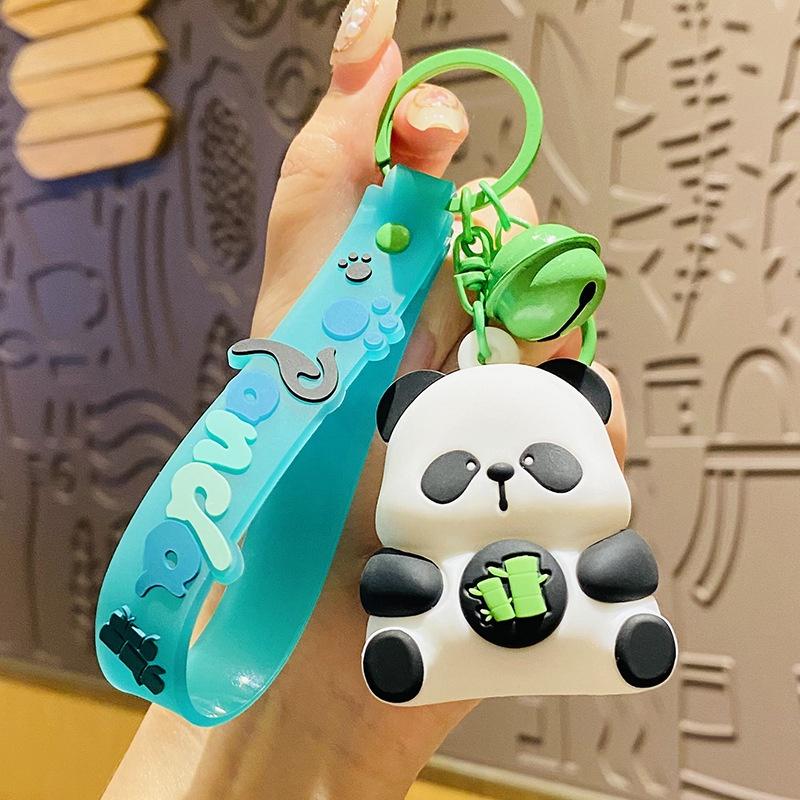 

Cartoon Animals Silicone Keychain Adorable Backpack Pendant Car Key Accessory Panda