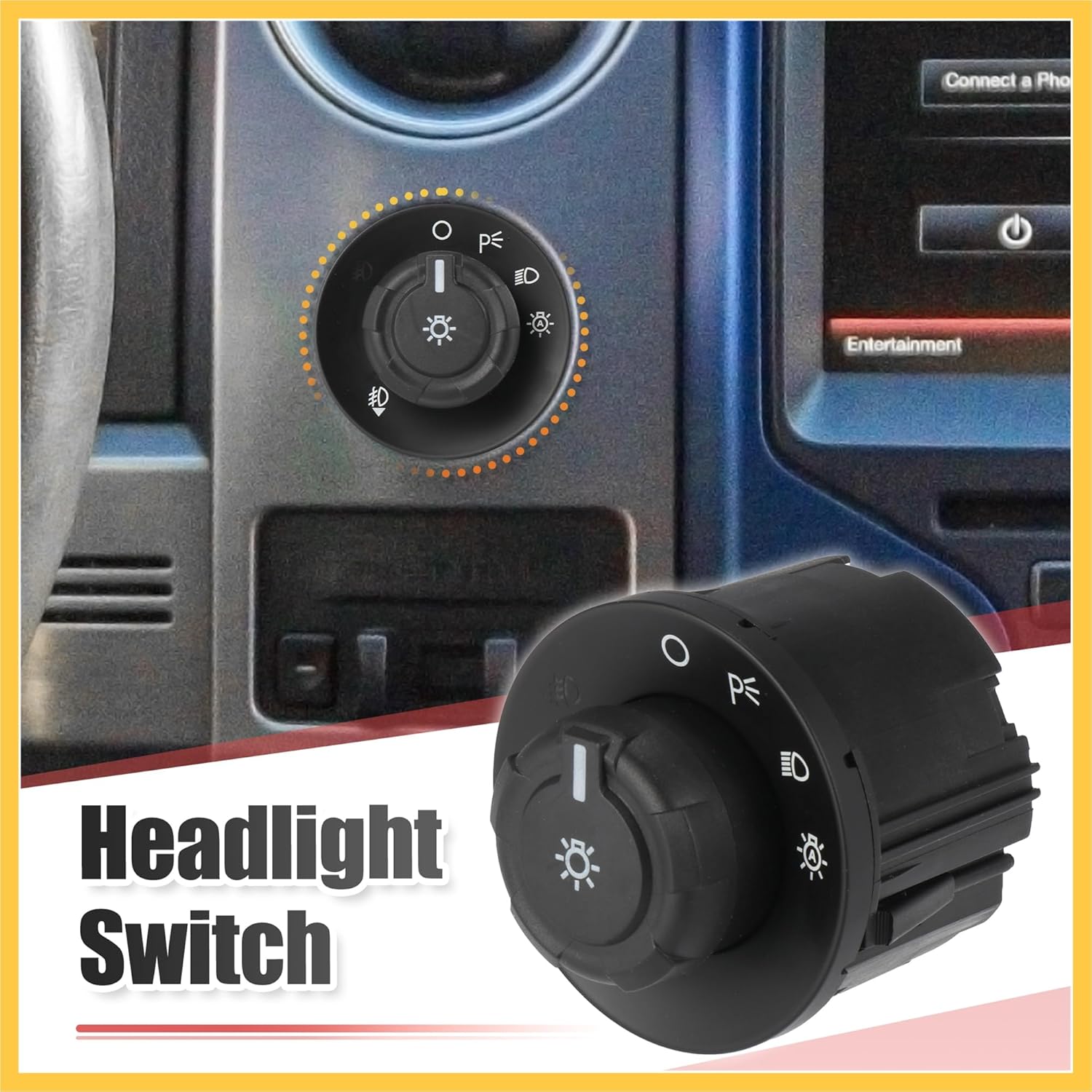 Headlight Lamp Fog Light Control Switch Fits for Ford F150 F250 F350 F450 F550 Super Duty 2009-2016 9L3Z11654CA SW6637 Auto Replacement Parts