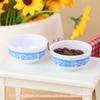 2Pcs 1:6 Dollhouse Miniature Bowl Blue And White Bowl Kitchen Tableware Decor