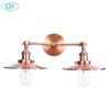 Vintage Style Wall Light Red Bronze 2-lights Industrial Bronze Wall Sconce E27 Metal Shade Vanity Lamp Bathroom Mirror Lighting