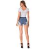 Summer Women's Plus Size Hole Breaking High Waist Temperament Commuter Denim Shorts