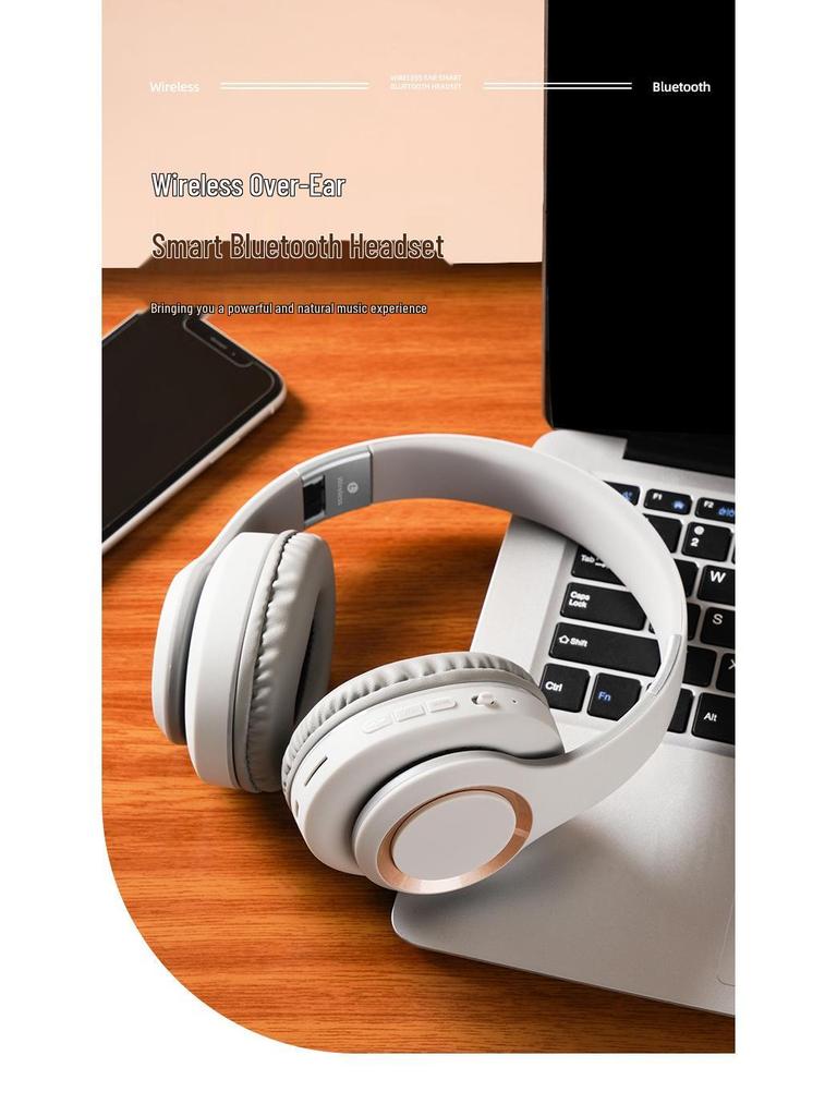 Head-mounted Bluetooth Wireless Headphones with Large Earcups, Retractable Metal Design, Matte Finish, New Private Mold