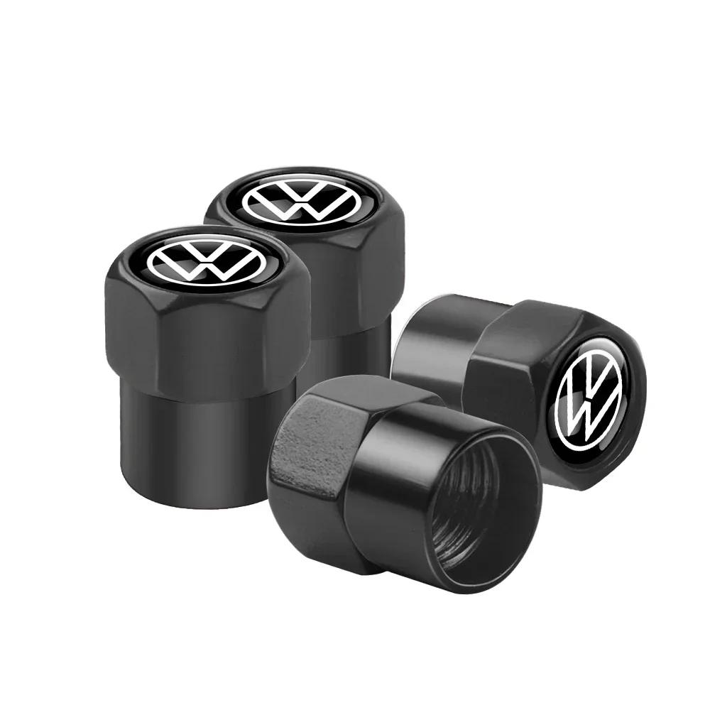 T23-For Volkswagen VW GTI R Golf 5 7 6 4 Polo Tiguan Passat Jetta Lavida Car Styling 3D Metal Wheel Tire Valve Stem Caps Accessories