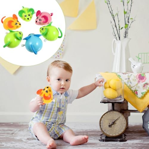 Garneck Wind-Up Toy Mouse - 8cm Fun Kids Birthday Party Toy & Cat Lover Gift for Pets