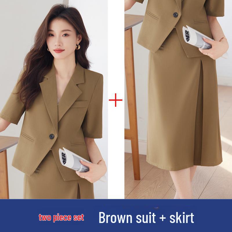 Women's Black Short-Sleeve Slim Fit Summer Blazer