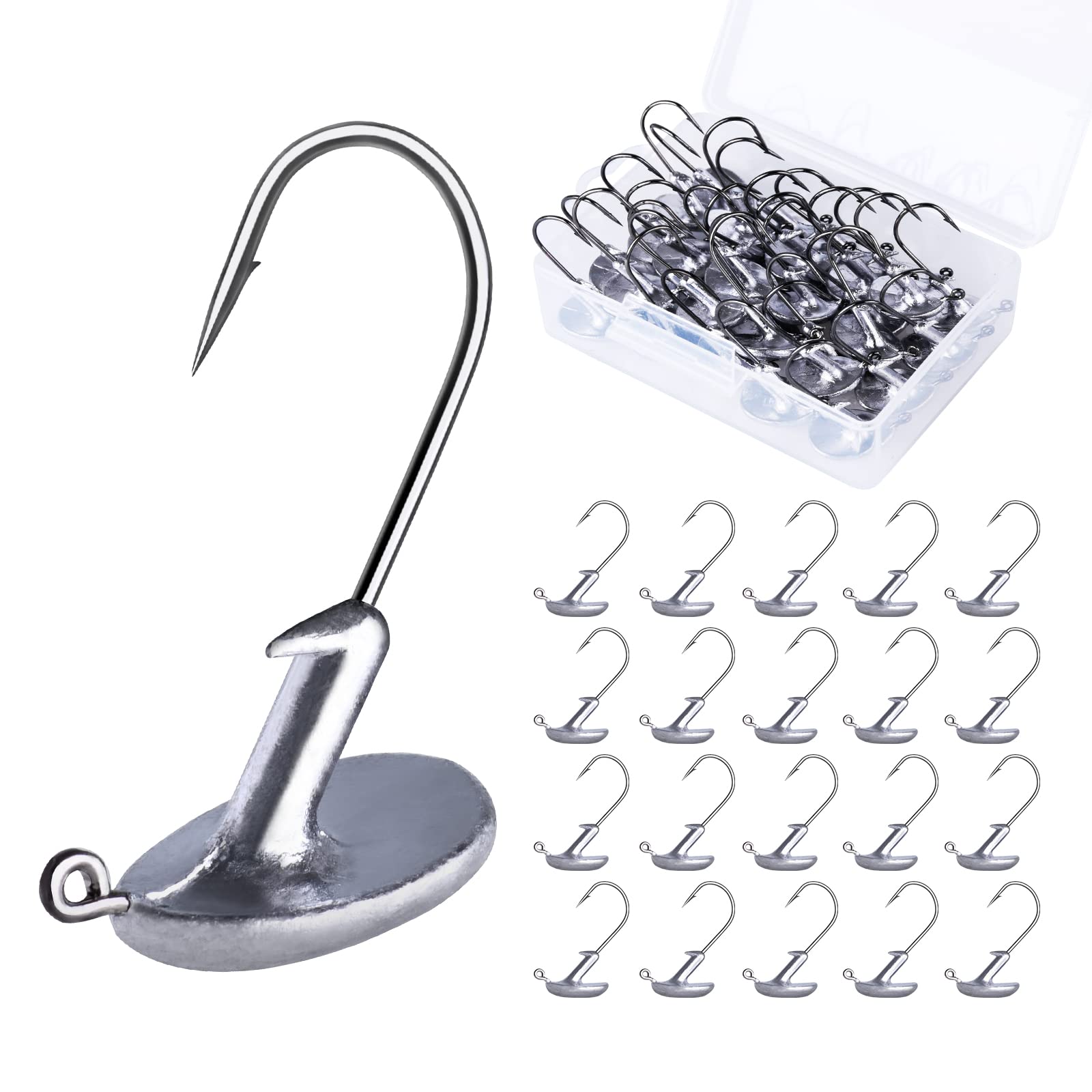 

Goture Jig Head Set Fishhook Lure Weight with Case 14g 25 Pieces