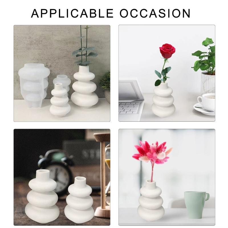 Handcraft Silicone Vase Maker Unique Wedding and Party Decoration Making Mould Round Floral Containers Making Mold