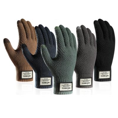 Guantes de Invierno de Punto para Hombre Táctiles de Alta Calidad Manoplas para Hombre Gruesas Cálidas de Cachemira Sólidos Guantes de Negocios para Hombre Otoño