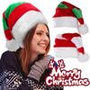 Plush Santa Hat Soft Warm Winter Cap Party Supplies Striped Splicing Christmas Hat  Women