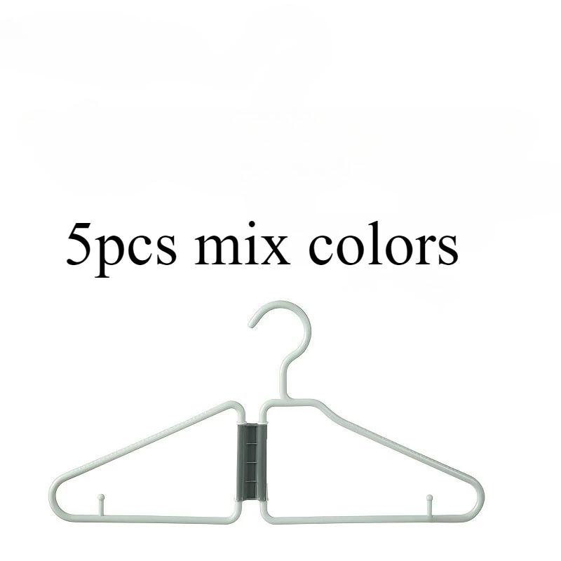 5pcs Foldable Clothes Hangers, Space-Saving Wardrobe Organizer with Pants Hanger, Non-Slip Design, Suitable for Home Closet