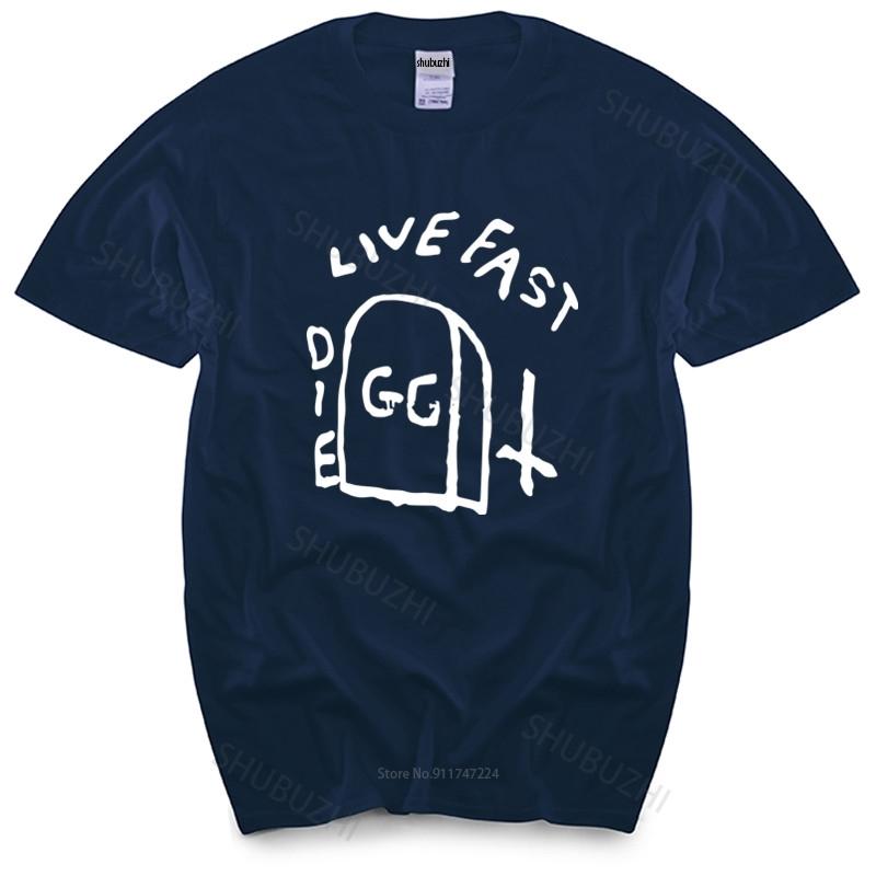 

summer tshirt men brand teeshirt Gg Allin Tombstone TShirt Live Fast Die Graphic Tee Shirt new cotton man t shirt S