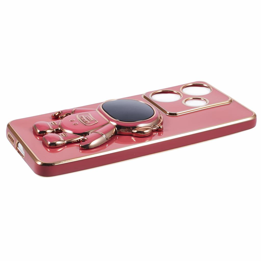 Für Xiaomi Redmi Turbo 3 5G/Poco F6 5G Hülle TPU Handyhülle Galvanisiert mit Astronaut Versteckter Ständer