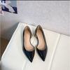 Patent leather pointed tip shallow mouth side empty single shoes new summer beautiful not tired feet Mary Jane shoes