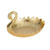 Spacious Zn Alloy Serving Plate Tray Dessert Storage Bowl With Cygnet Shape Detail For Dining And Display Use
