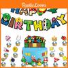 Super Mario Birthday Party Decoration Set Cartoon Themed Flags And Cake Toppers