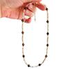 Vintage High Quality Natural Tiger'S Eye Stone Shell Sweater Chain Necklace Collarbone Chain