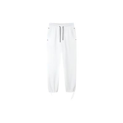 Loose Knit Nine-Point Sports Pants Women Bottoms White 162137743R-1