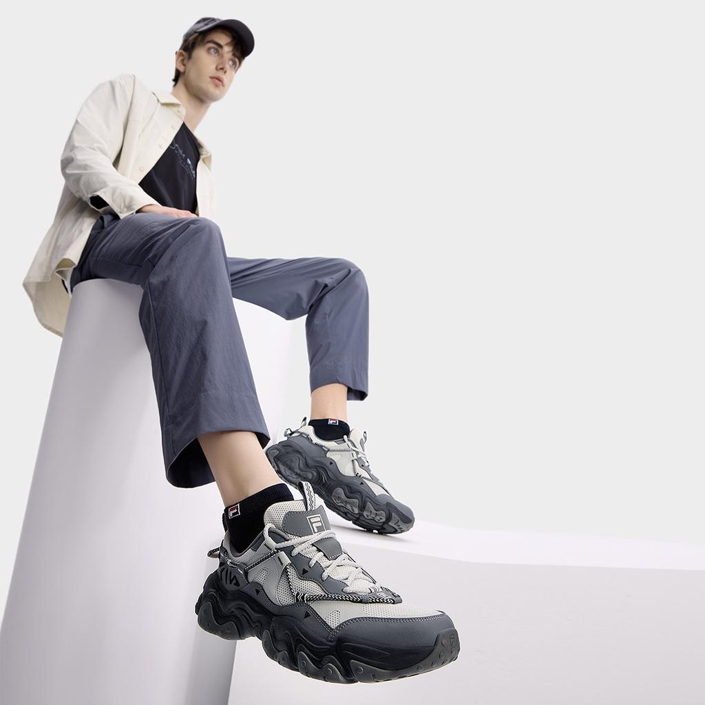 Fila Fluid 5 Cat Paw 5 Thick Sole Fashion Height Increasing Versatile Low Top Casual Shoes Men Sneaker Gray F12M432101FPA