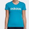 Adidas Alphabet Logo Print Short Sleeve T-Shirt Women Tops Blue DU0630