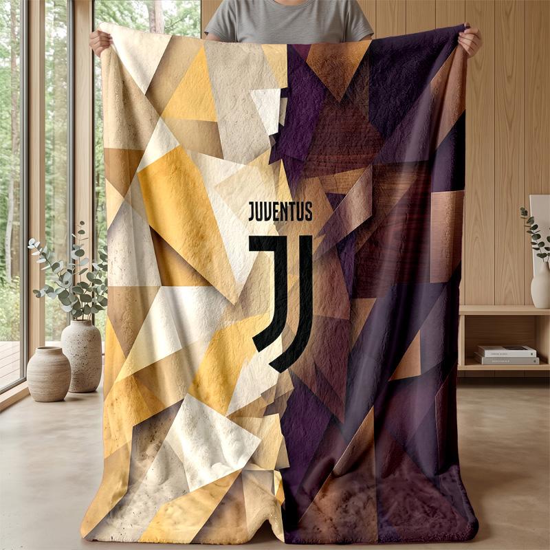 Juventus FC Theme Blanket Soft Flannel Blanket Plush Throw Blanket Cozy Sofa Bed Blanket for Home Decor