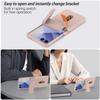 Automatic Spring Hinged Kickstand Holder 2 Credit Card Slot Case For Samsung Z Flip 7 Flip7 Galaxy Z Flip 6 5 Lens Protect Cover