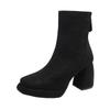 2025 autumn and winter new thick-soled high-heeled thick-heeled round-toed Martin boots children's European and American fashion after zipper women's