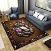 Western Bull Skull Carpet Rug for Living Room Bedroom Home Sofa Decoration, Kids Play Non-slip Floor Mat