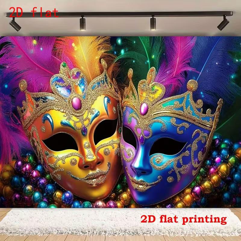 2D Mardi Gras Masquerade Masks Photography Backdrop Carnival Party Background