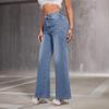 Women's Straight Leg Wide Leg Pants High Waist Jeans Trousers