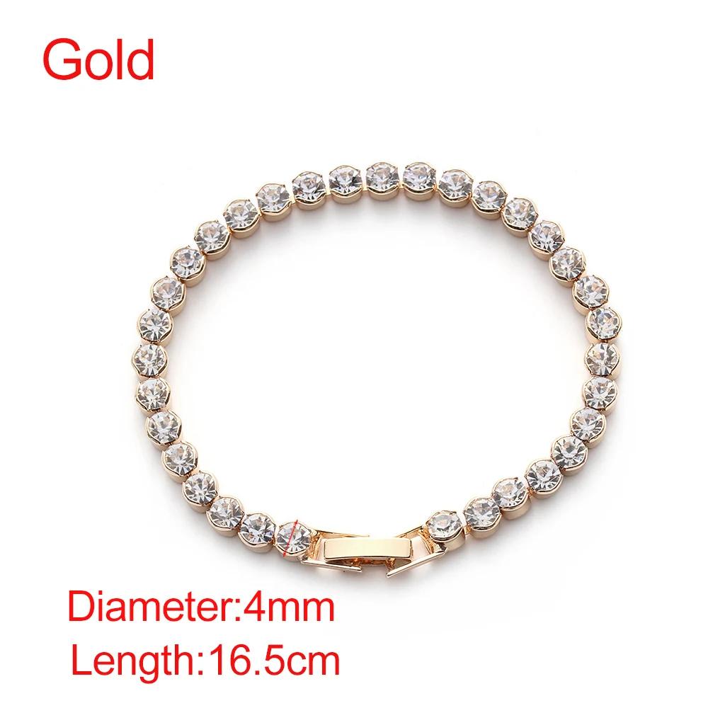 1Pc Crystal Rhinestone Jewelry Gold/Silver Color Bracelet Chain Women Bridesmaid Girls Wedding Party Hot Sale Gift Cuff Bracele
