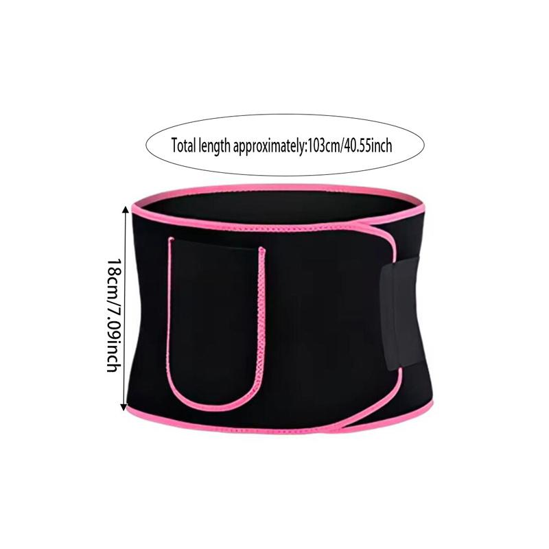Sweat Fitness Belt With Pockets For Women's Sports Running Fat Burning Slimming Plastic Waist Body Shaping Protective Belt