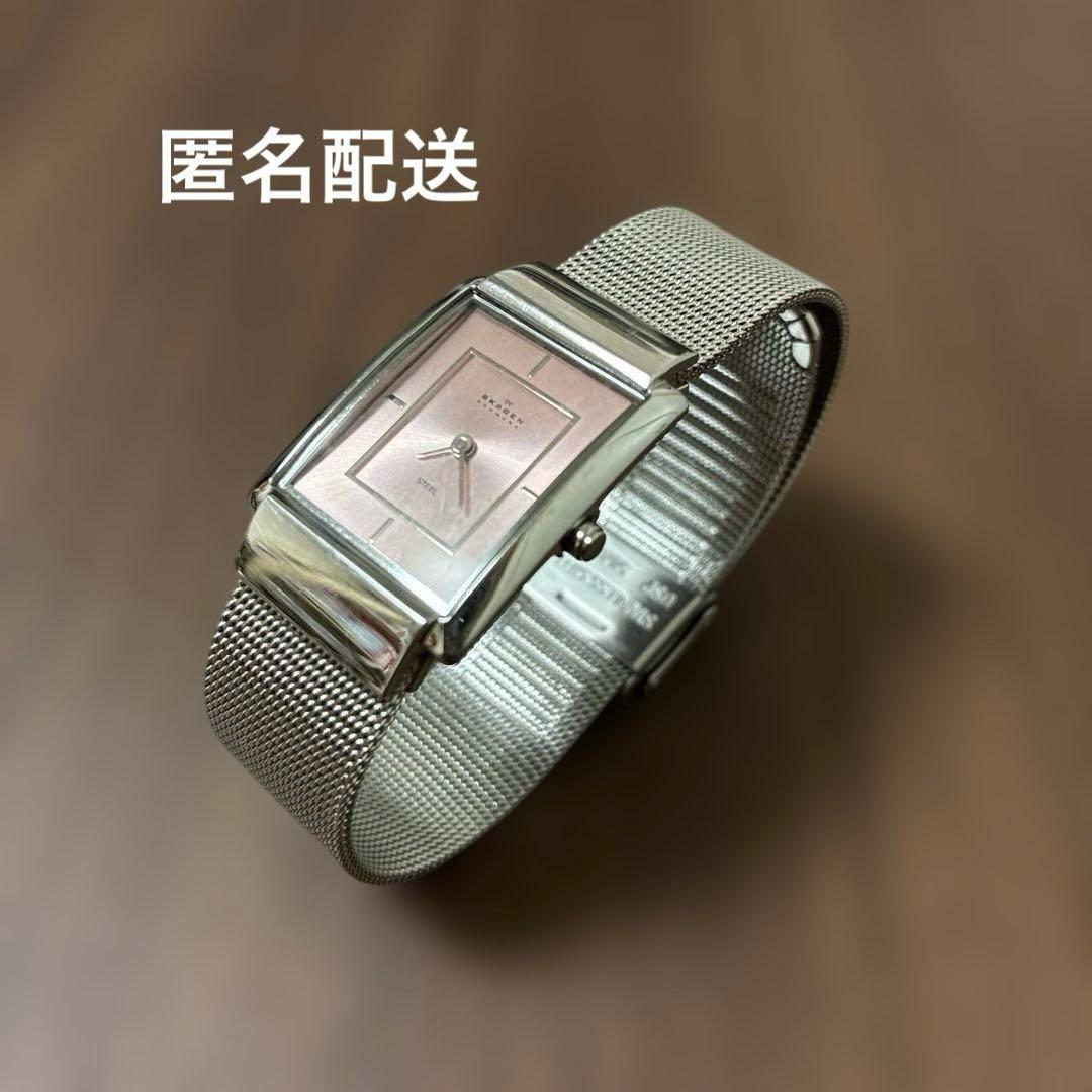Used [Warranty included] Skagen pink dial mesh band analog wristwatch