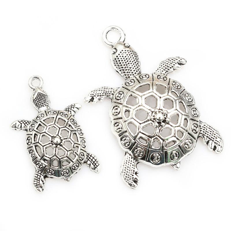 5pcs Turtle Charms Pendant Antiue Silver Plated Metal Charms DIY Necklace Bracelet Jewelry Making Accessories Findings