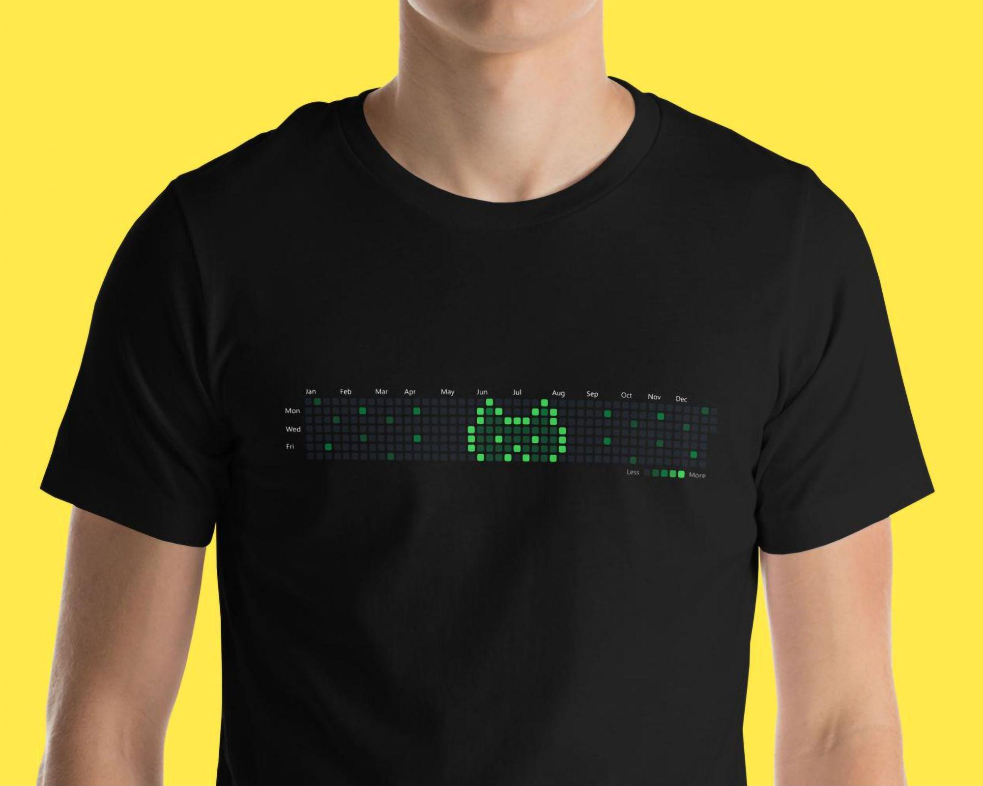 

Github Cat Cat T-Shirt Design Using The Github Contribution Graph Is A Perfect Gift for Software Developers and Commited Coders 4XL