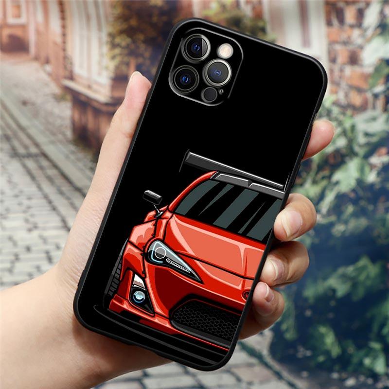 Japan JDM Tokyo Sports Car Anime Phone Case For Apple iPhone 16e 16 15 14 13 12 11 Pro Max XR XS 8 Plus SE2 Cover Silicone Cases