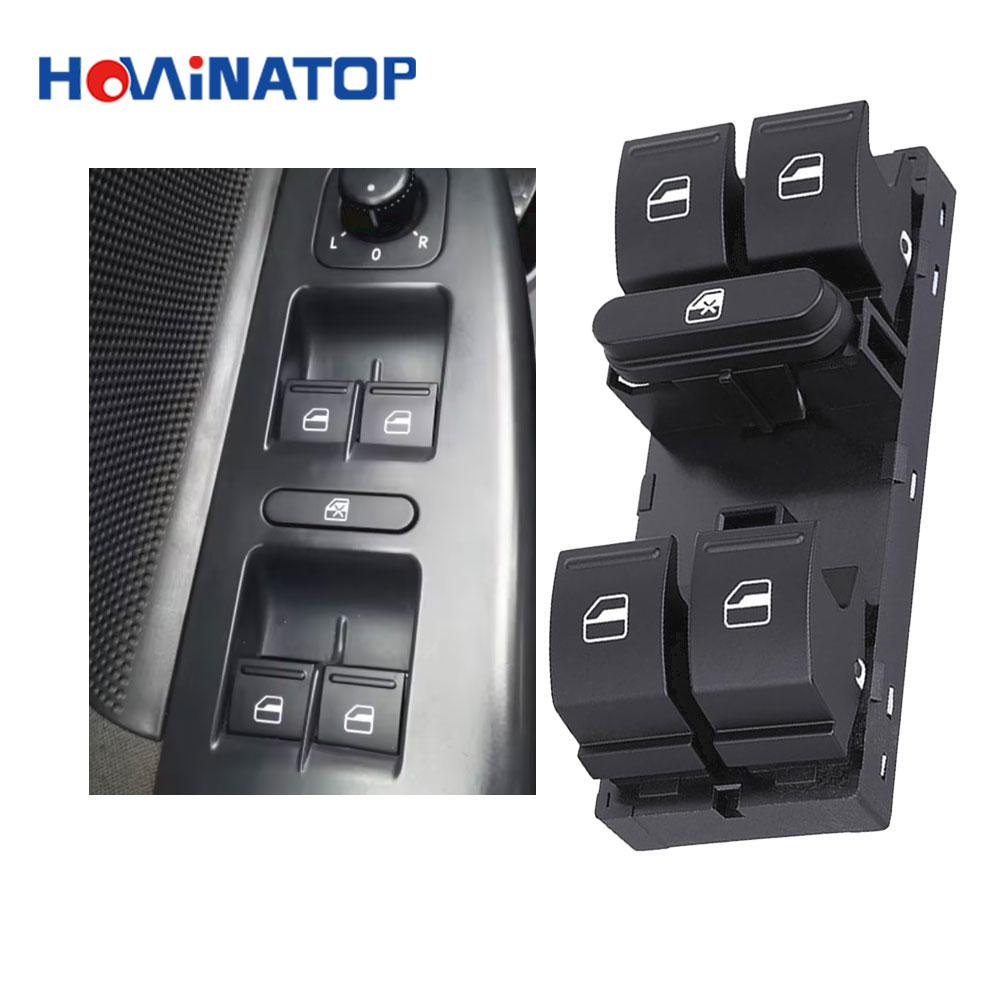 HOWINATOP 1K4959857A 1K4959857B 10 Pin LHD Master Power Window Control Switch For VW Skoda High Quality OEM Replacement