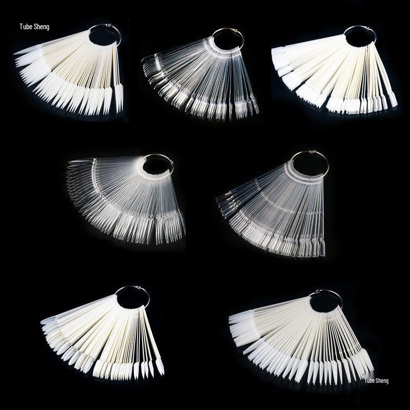 Oval Transparent Nail Polish Swatch Board for Beginners - Practice Tips & Color Display Card