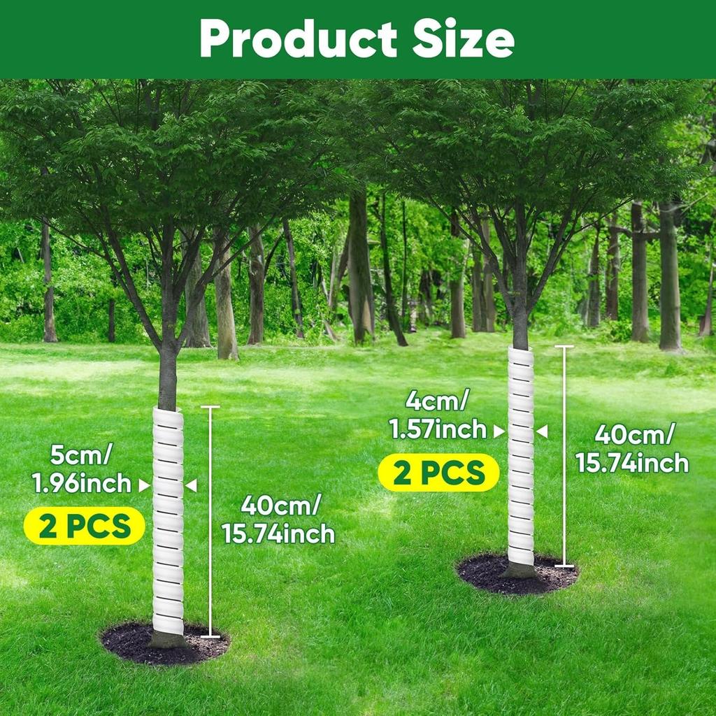 Tree Trunk Protector, Plastic Spiral-Type Tree Guard with 2 Size, Tree Protectors Tree Bark Tube Wraps to Protect Saplings Plants fromRodents Mowers