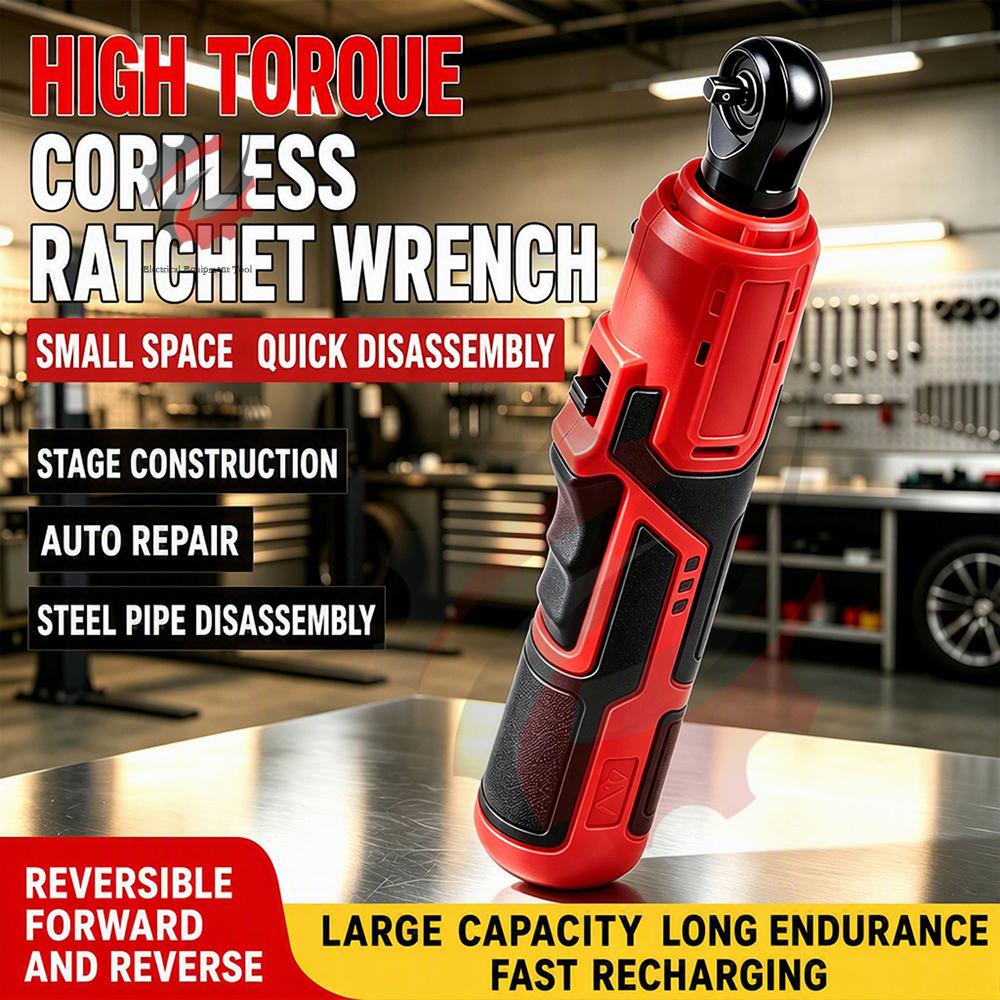 7.2V Cordless Electric Ratchet Wrench with USB-C Charging 15N.m Torque for Car Repair Home Maintenance DIY Projects