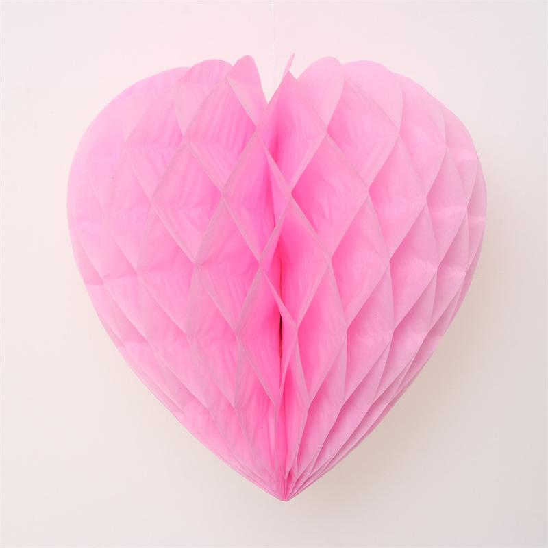 Valentine's Day Heart Paper Pom Poms Honeycomb Party Decorations For Wedding Proposal Handmade Craft For DIY Wedding Decor