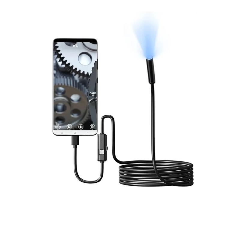 Type C USB Endoscope 7mm Flexible Inspection Camera Waterproof Adjustable LED Light for Smartphones Tablets Computers