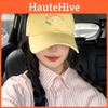 Cat Fashion Cute Embroidery Baseball Cap Women In Soft Yellow Size Adjustable