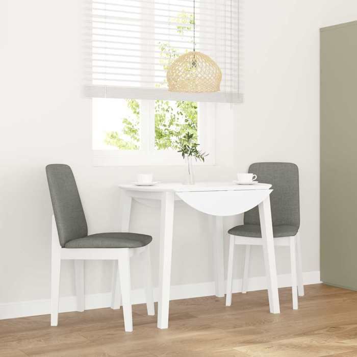 VidaXL Chaises à manger coussins 2 pcs blanc bois massif caoutchouc, chaise à dîner, chaise, chaise de salon, chaises à 4102446