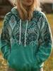 Felpe con Cappuccio Patchwork Stampa 3D Floreale Vintage Felpe con Cappuccio Donna Top Y2K Tuta Felpa Cappotto Unisex Abbigliamento