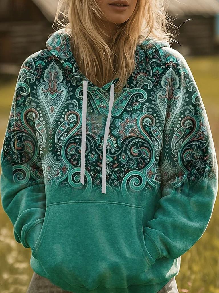 Felpe con Cappuccio Patchwork Stampa 3D Floreale Vintage Felpe con Cappuccio Donna Top Y2K Tuta Felpa Cappotto Unisex Abbigliamento