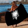 Albaniens flagga Mikrofiber Tryckt Strandhandduk Bergsklättring Yoga Strand Simning Löpning Absorberande Mjuk Handduk