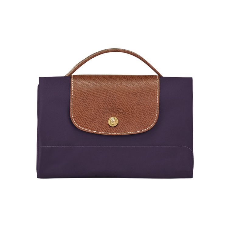 Longchamp Le Pliage Original Leather Briefcase Small Women bags Berry-Purple 2182089645 Berry Purple