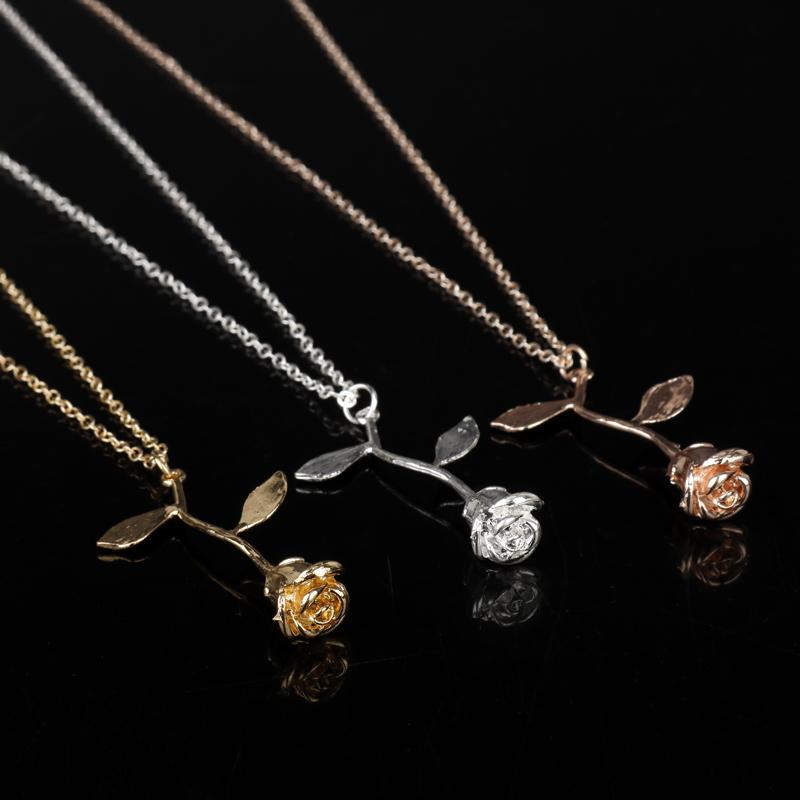 Buy 3D Rose Necklace flower Custom 