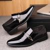 Genuine European Men's Breathable Leather Pointed Toe Business Casual Hollowed-Out Soft Sole Shoes
