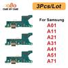 3 stk. USB-ladeport Board Flexkabel til Samsung A01 A11 A21 A31 A41 A51 A71 Oplader Board Flex A215 A315 A415 A515F A715F
